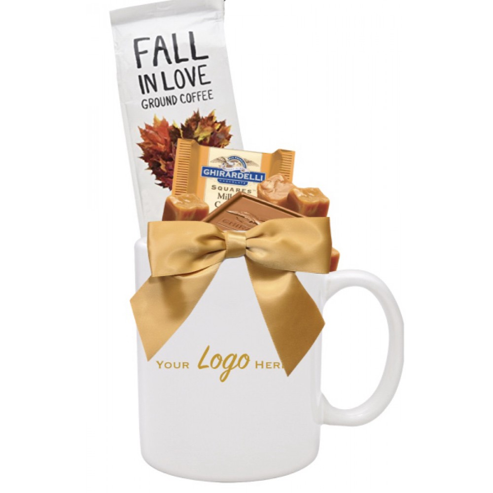 Logo Branded Fall Cocoa & Chocolate Gift Mug (white)