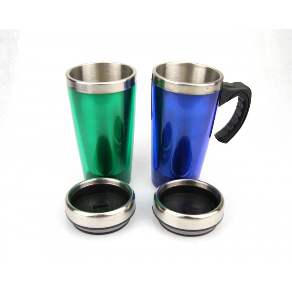 15 Ounce Double Wall Vacuum Insulated Plastic Tumbler with handle with Logo 15 Ounce Double Wall Vacuum Insulated Plastic Tumbler with handle with Logo