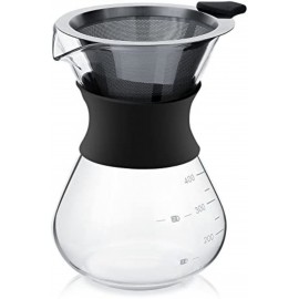 Glass Pot With Stainless Steel Filter Coffee Maker with Logo