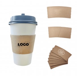 Customized 16oz Disposable Coffee Cup with Dome Lid and Sleeve