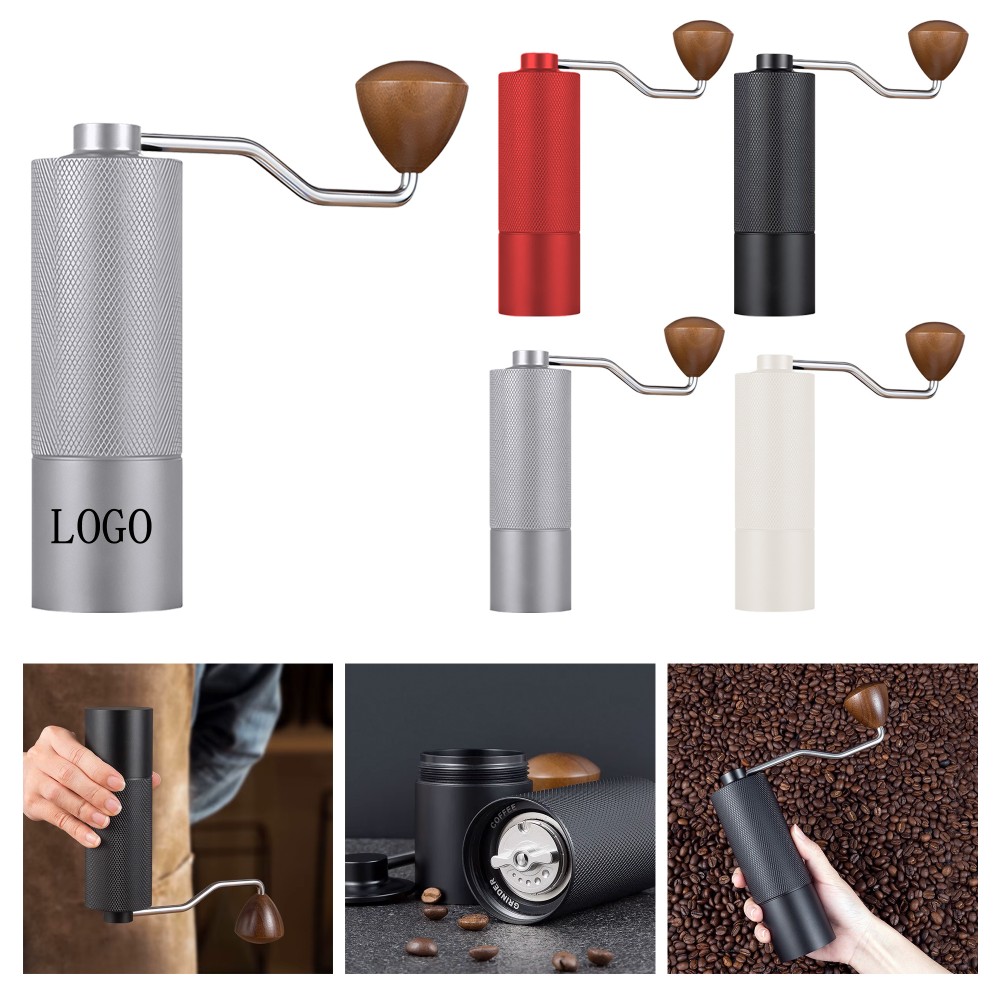 Hand Crank Coffee Bean Mill with Logo