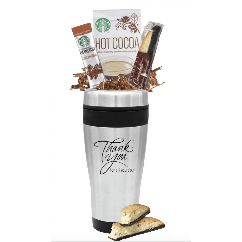 Custom Printed Thank You Starbucks Coffee & Cocoa Gift Tumbler Custom Printed Thank You Starbucks Coffee & Cocoa Gift Tumbler