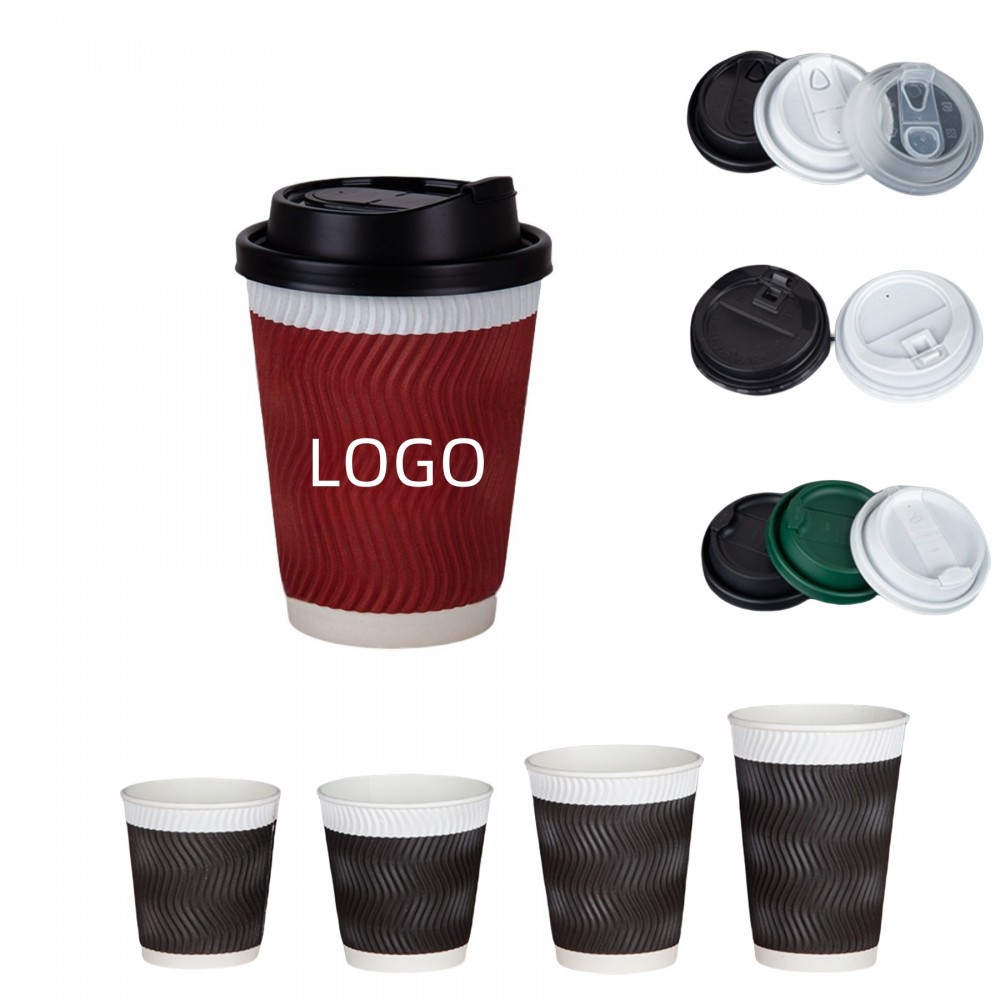 Economic Thickening Triple Wall Paper Eco-Choice Coffee Cup W/ A Lid with Logo
