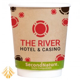 SecondNature Custom Compostable 8oz Kraft Double Wall Hot Cups with Logo