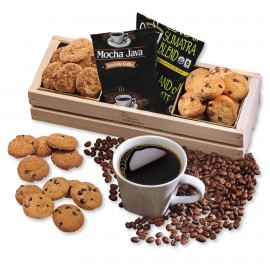 Promotional Wooden Crate w/Dunkable Delights Coffee & Cookies