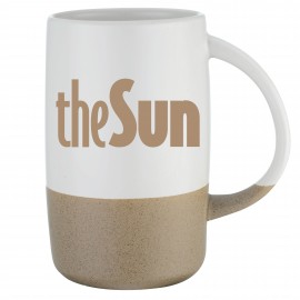 17 oz. Two-Tone Textured Ceramic Mug with Logo