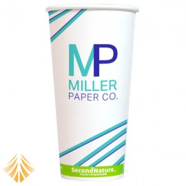 SecondNature Custom Compostable 20oz Hot Paper Cups with Logo