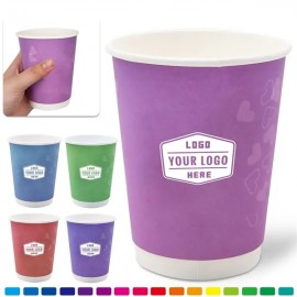 Full Color 12oz. Double Wall Insulated Coffee Paper Cups(Ocean) with Logo