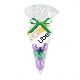 Spring Candy Cone Bag - Chocolate Foil Eggs with Logo