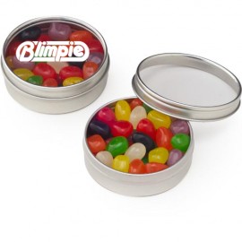 Personalized Round Window Tin - Jelly Beans (Assorted)