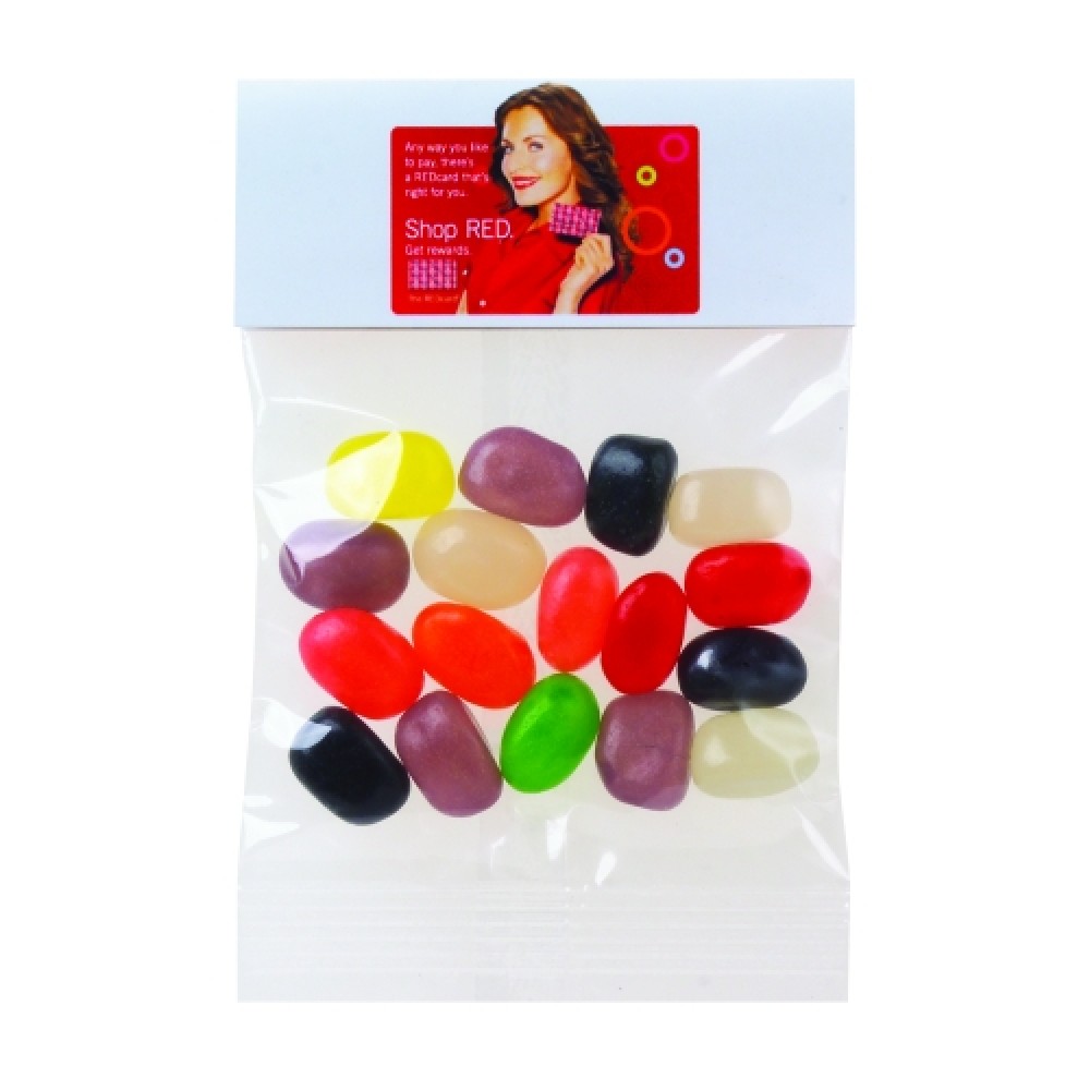 Promotional Assorted Jelly Beans in Header Bag (1 Oz.)