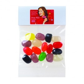 Customized Assorted Jelly Beans in Header Bag (1 Oz.)