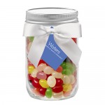 Logo Branded 12 Oz. Glass Mason Jar w/ Assorted Jelly Beans