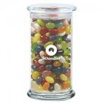 Status Glass Jar - Jelly Belly Jelly Beans (Assorted) (20.5 Oz.) Custom Printed