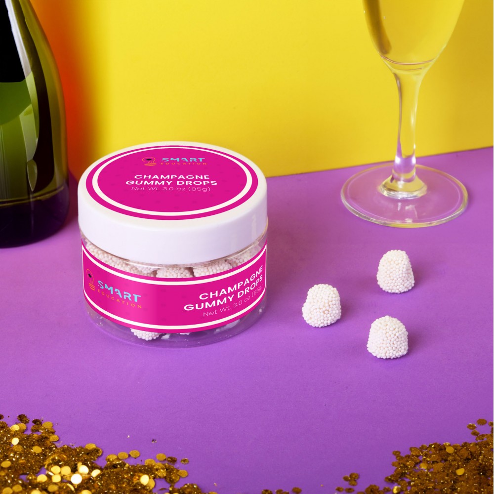 Custom Printed Jelly Belly Champagne Bubbles: Small Jar