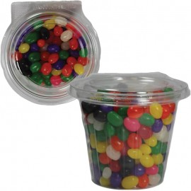 Custom Printed Safe-T-Fresh Round Container with Jelly Beans, Gummy Bears