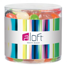 Personalized Clear Snack Container w/ Assorted Jelly Beans  Personalized Clear Snack Container w/ Assorted Jelly Beans