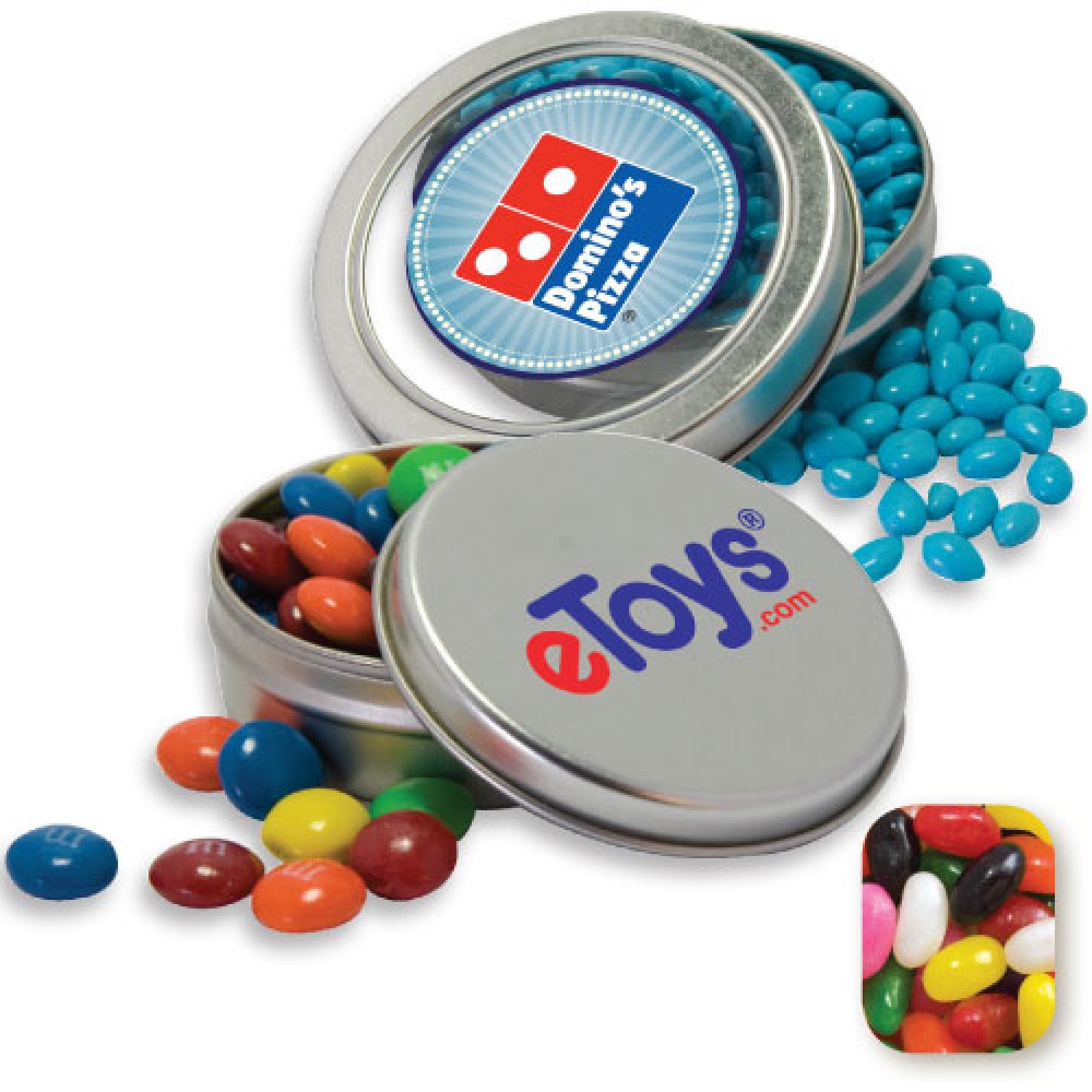 Circular Window Tin- Jelly Beans Candy by Color Custom Printed