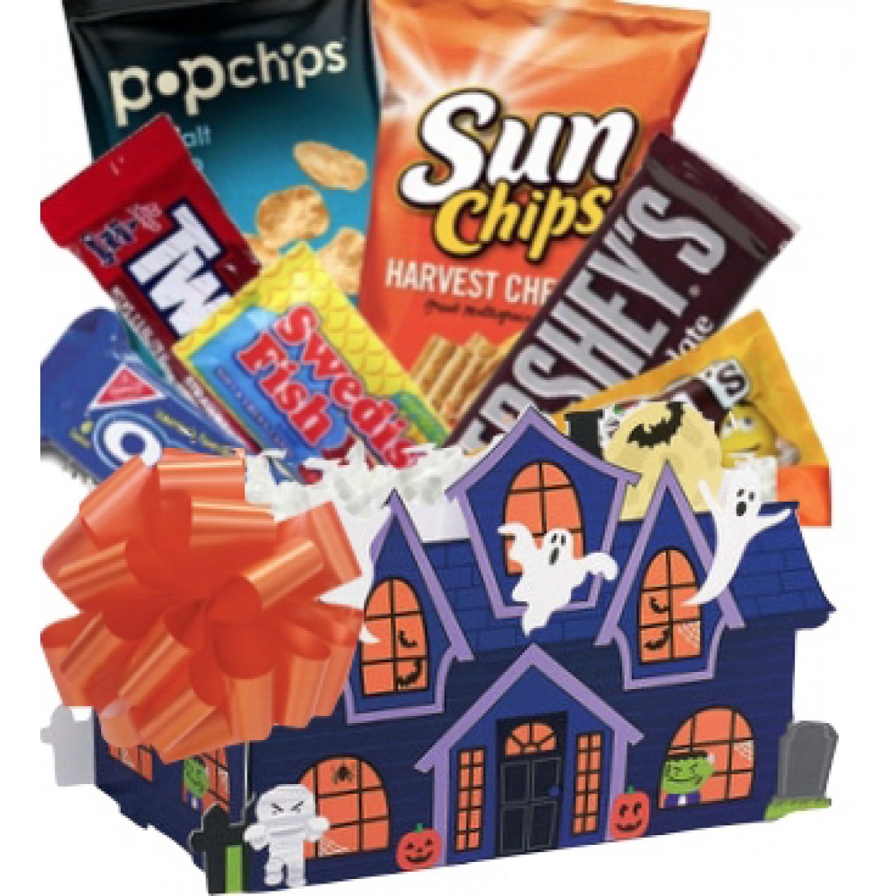 Logo Branded Haunted House Halloween Candy Basket