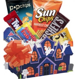 Logo Branded Haunted House Halloween Candy Basket  Logo Branded Haunted House Halloween Candy Basket