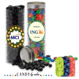 Silver Top Tube Filled w/ Jelly Belly Logo Branded  Silver Top Tube Filled w/ Jelly Belly Logo Branded