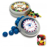 Promotional Rim Tin w/ Window Assorted Jelly Beans Candy by Color