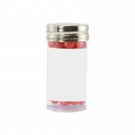 Custom Imprinted Gourmet Plastic Tube (Small) with Red Hots, Jelly Beans, Gum