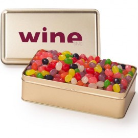 Large Rectangle Tin - Jelly Beans (Assorted) with Logo  Large Rectangle Tin - Jelly Beans (Assorted) with Logo