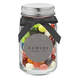 Promotional 4 Oz. Glass Mason Jar w/ Jelly Belly Jelly Beans