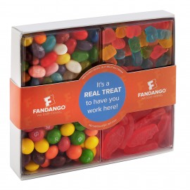 4 Way Candy Confections Box with Logo  4 Way Candy Confections Box with Logo