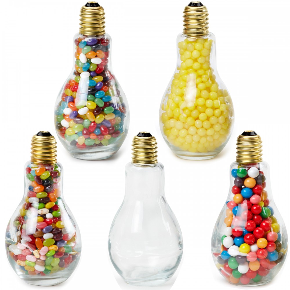 Jumbo Light Bulb Shape Jar w/ Lemon Heads Custom Printed