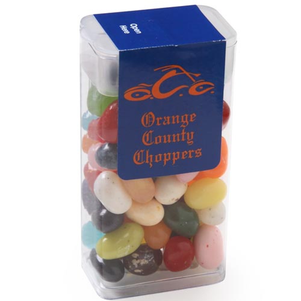 Logo Branded Medium Flip Top Candy Dispensers - Jelly Belly Jelly Beans