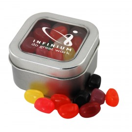 Window Tin w/Jelly Beans Custom Printed  Window Tin w/Jelly Beans Custom Printed