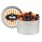 Custom Imprinted Candy Cauldron Tin w/ Halloween Chocolate Buttons