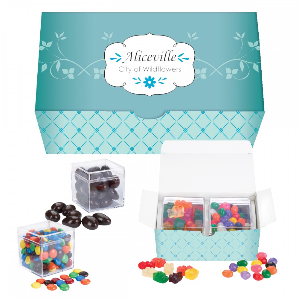 Cube Shaped Candy Set Logo Branded Cube Shaped Candy Set Logo Branded