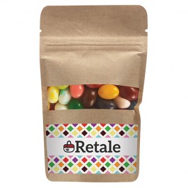 Resealable Kraft Window Pouch w/ Jelly Belly Jelly Beans Logo Branded