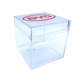 Cube Shaped Acrylic Container Empty Custom Imprinted