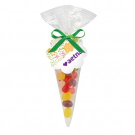 Logo Branded Spring Candy Cone Bag - Assorted Jelly Beans