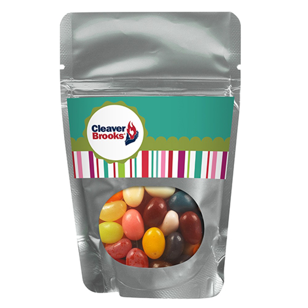 Resealable Window Pouch w/ Jelly Belly Jelly Beans Custom Printed