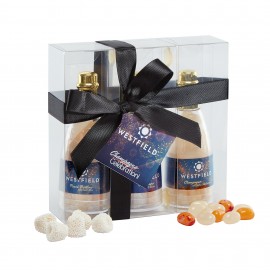 3 Way Champagne Bottle Candy Gift Set with Logo