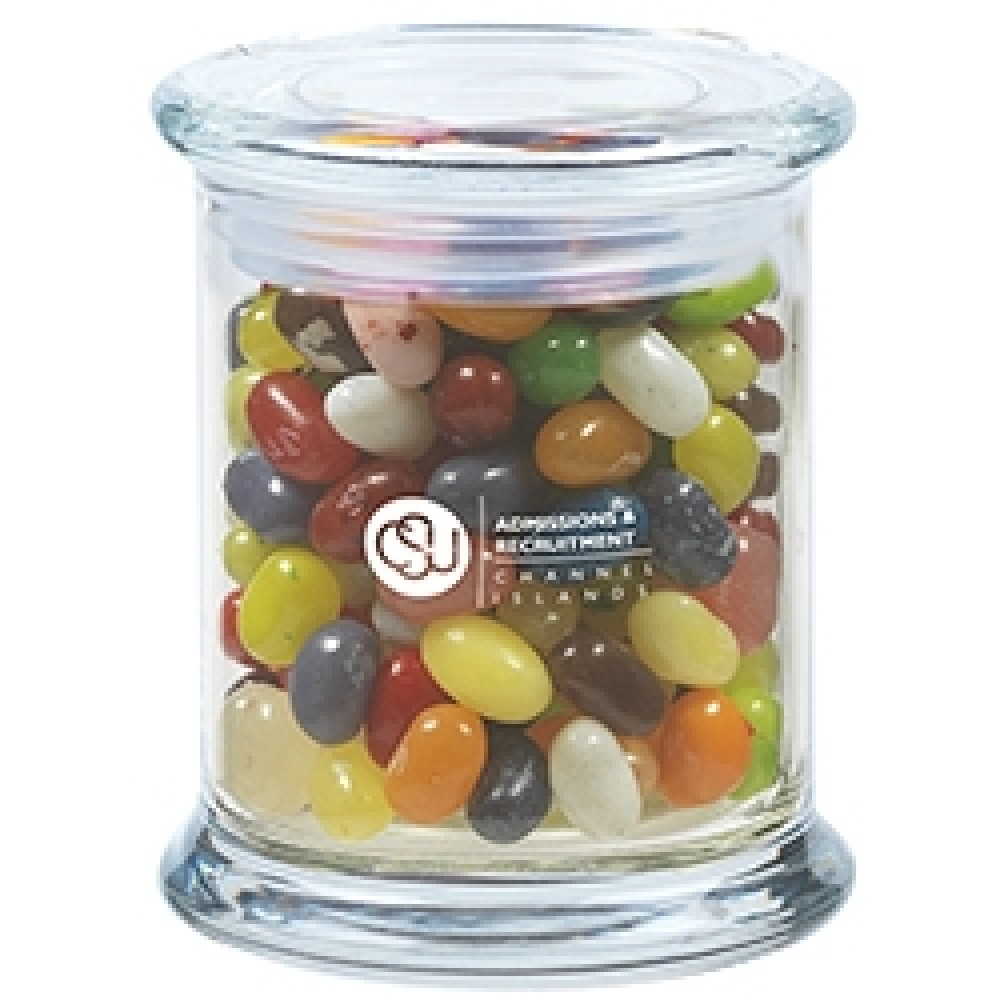 Status Glass Jar - Jelly Belly Jelly Beans (12.5 Oz.) Custom Printed