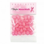 Logo Branded Breast Cancer Awareness Hopeful Header Bags w/ Pink Jelly Belly Jelly beans