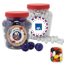 Custom Imprinted Apothecary Tub Resealable Container Filled w/ Assorted Jelly Beans