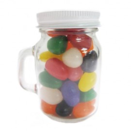 Custom Imprinted Glass Mini Mason Jars- Jelly Beans Assorted  Custom Imprinted Glass Mini Mason Jars- Jelly Beans Assorted