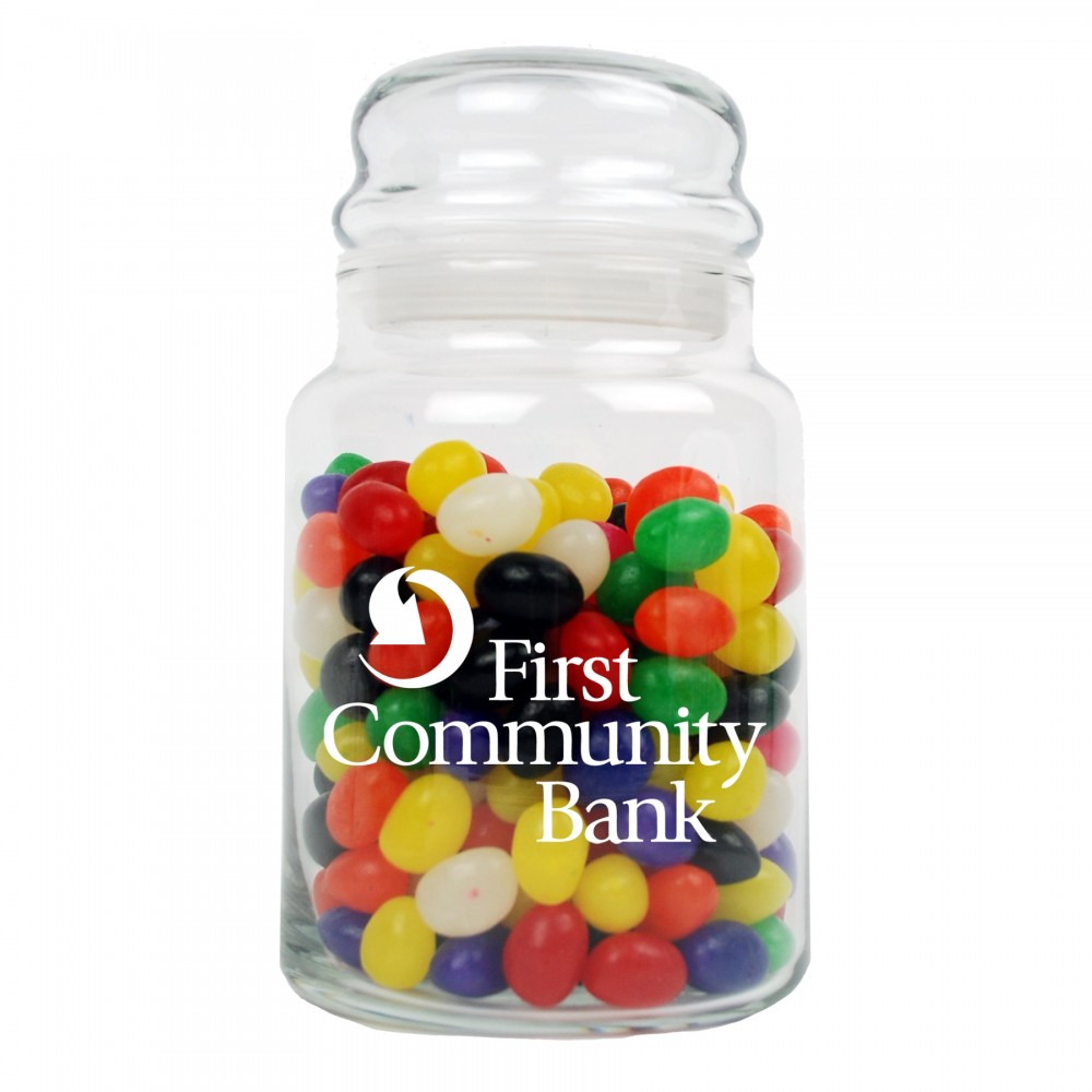 Promotional 26 Oz. Glass Candy Jar with Bubble Top Lid