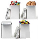 Custom Printed Small Square Canister Tin Box w/ Jelly Beans