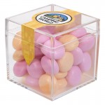Cube Shaped Acrylic Container With Mentos Assorted Fruit Logo Branded