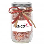 Custom Imprinted 16 Oz. Glass Mason Jar w/ Raffia Bow (Starlight Mints)
