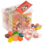 Promotional Candy 3 Way Stack Acetate Tower w/Ribbon & Hang Tag