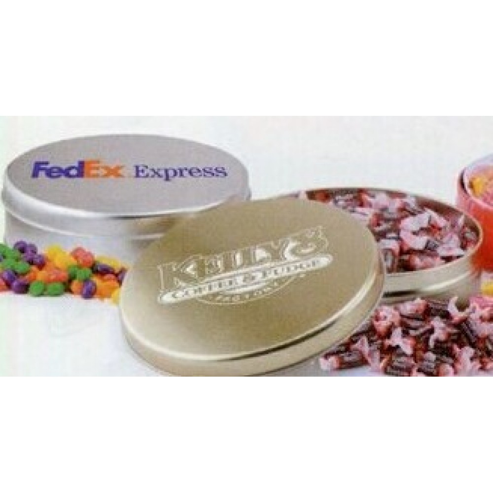 Round Candy Tin Logo Branded Round Candy Tin Logo Branded